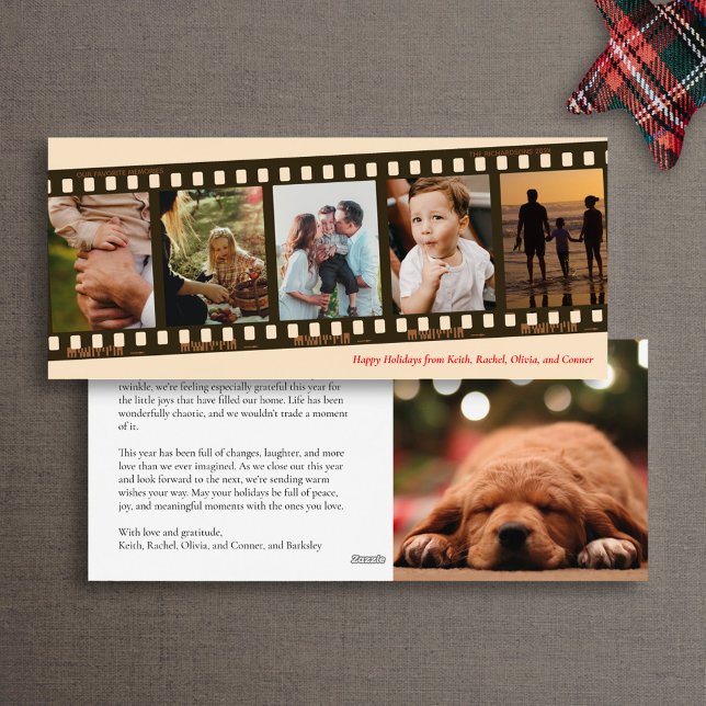 Vintage Film Strip Photo Collage Holiday Card (Creator Uploaded)