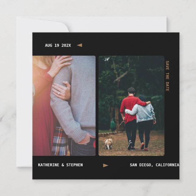 Vintage Film Strip Save the Date Invitation (Front)