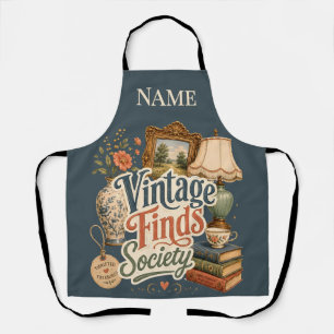 Vintage Finds Cottagecore Treasures Blue  Apron