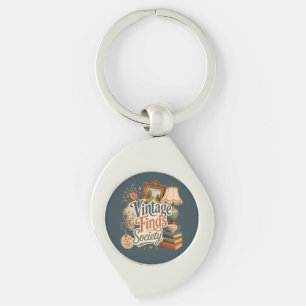 Vintage Finds Cottagecore Treasures Blue Key Ring