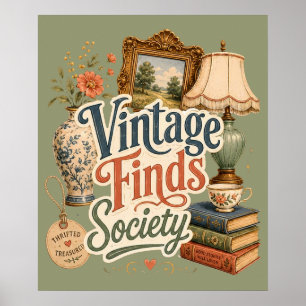 Vintage Finds Cottagecore Treasures Poster