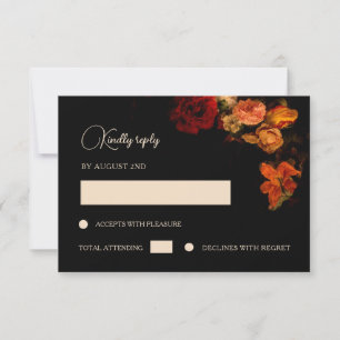 Vintage Fine Art Floral RSVP Card