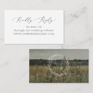 Vintage, Fine Art inspired, foliage wreath RSVP Enclosure Card