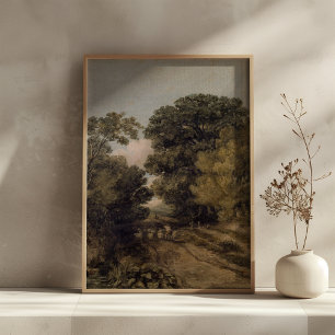 Vintage, fine art landscape rustic countryside  poster