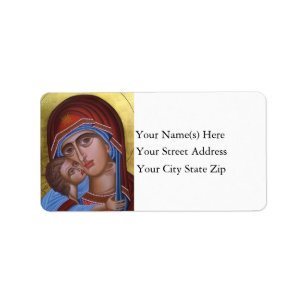 Vintage Fine Art of Mary and Baby Jesus Christmas Label