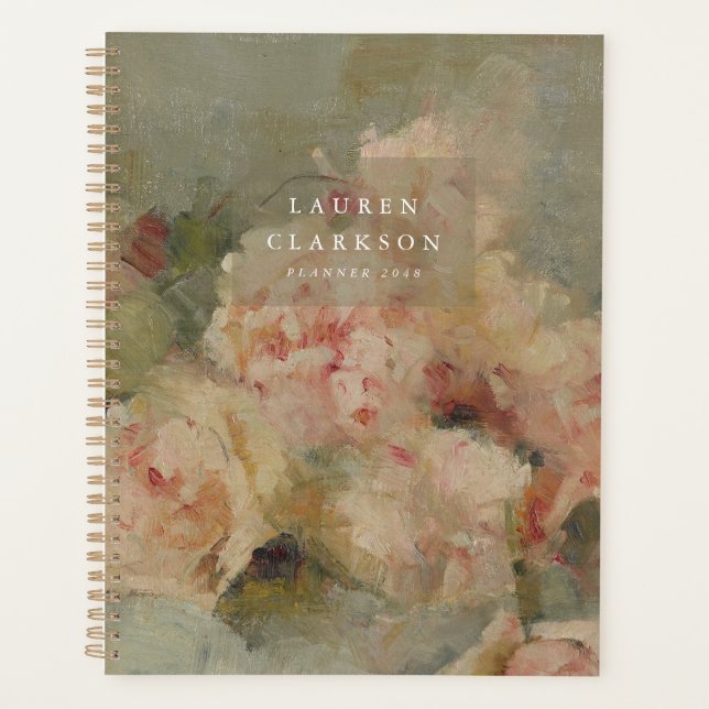 Vintage Fine Art Pink Roses Planner (Front)