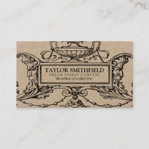 Vintage Fine Line Kraft Business Card