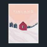 Vintage Finland suomi winter nordic europe  Postcard<br><div class="desc">vintage,  retro,  travel,  modern,  watercolor,  classic,  illustration,  Finland,  suomi,  nordic europe, </div>