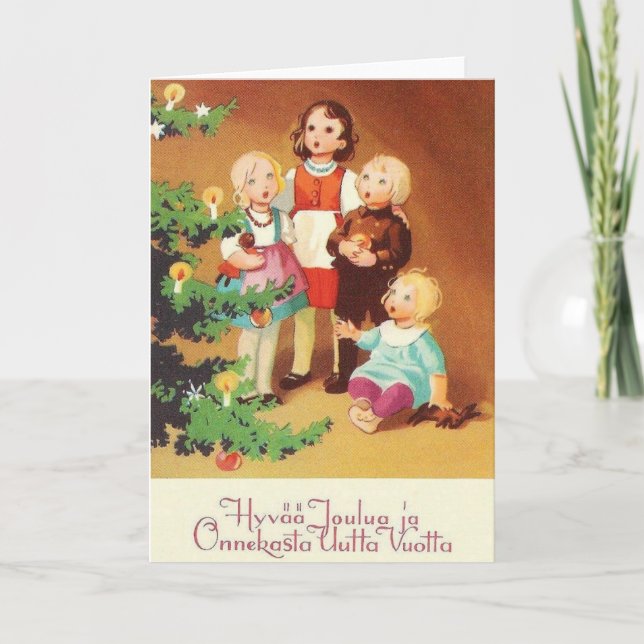 Vintage Finnish Christmas And New Year Card (Front)