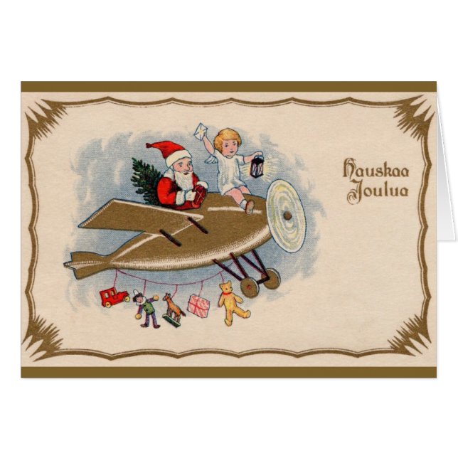 Vintage Finnish Christmas Greeting Card (Front Horizontal)