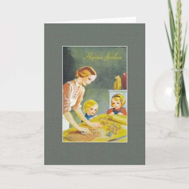 Vintage Finnish Hyvää Joulua Christmas Card (Front)