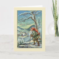 Vintage Finnish Hyvää Joulua Christmas Card