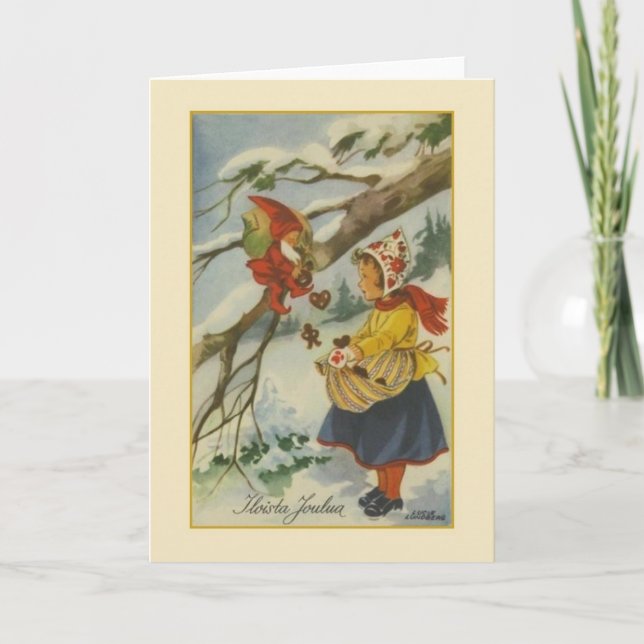 Vintage Finnish Iloista Joulua Christmas Card (Front)