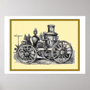 Vintage Fire Engine Poster