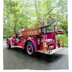 Vintage Fire Engine Shower Curtain