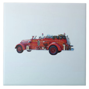 Vintage Fire Engine Tile