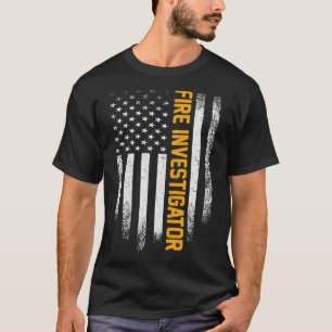 Vintage Fire Investigator Distressed American Flag T-Shirt