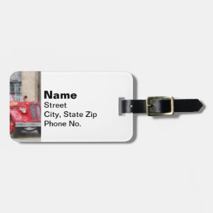 Vintage Fire Truck Luggage Tag