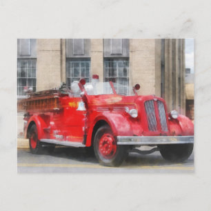 Vintage Fire Truck Postcard