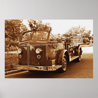 Vintage Fire Truck Poster