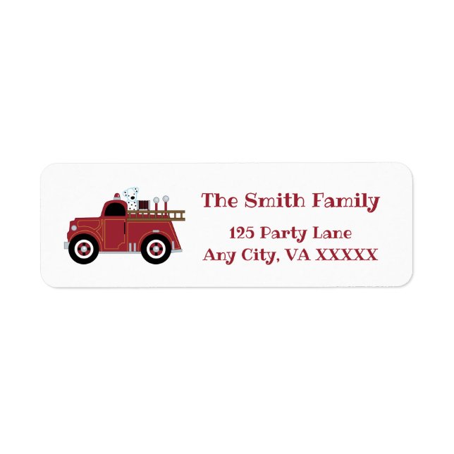 Vintage Fire Truck Return Address (Front)