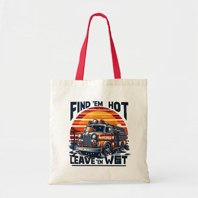 Vintage Fire Truck Sunset Graphic Tote Bag (Front)