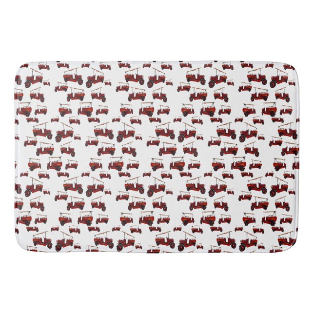 Vintage Fire Trucks Pattern, Bath Mat (Front)