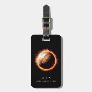 Vintage Fire Volleyball Monogram Custom Luggage Tag