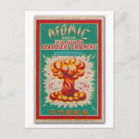 Vintage Firecracker Firework Label 'Atomic Brand'