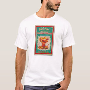 Vintage Firecracker Firework Label 'Atomic Brand' T-Shirt