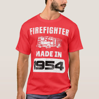 Vintage Firefighter Born In 1954 69 Years Old Fath T-Shirt