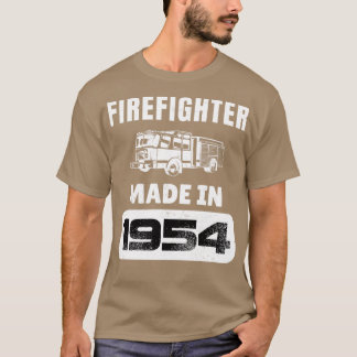 Vintage Firefighter Born In 1954 69 Years Old Fath T-Shirt