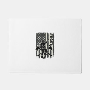 Vintage Firefighter Flag Fight Shirt Design_1 Doormat