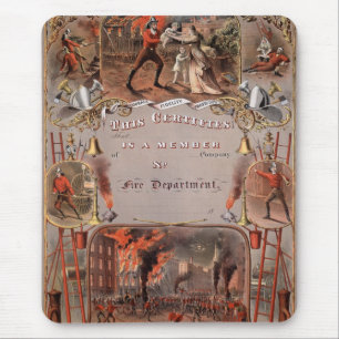 Vintage Fireman's Certificate Mouse Mat