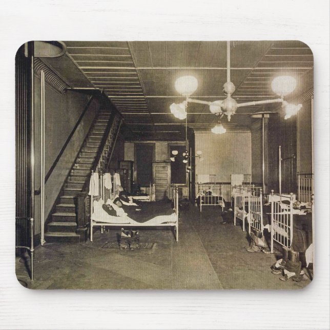 Vintage Firemen - Fire Station Beds Mousepad (Front)