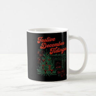 Vintage Fireplace Subtle Festive December Tidings Coffee Mug
