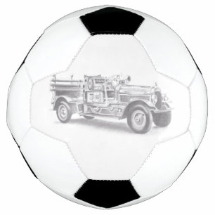 vintage firetruck pencil sketch fireman drawing  football