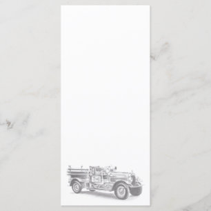 vintage firetruck pencil sketch fireman drawing menu
