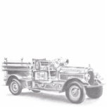 vintage firetruck pencil sketch fireman drawing  standing photo sculpture<br><div class="desc">Hand drawn vintage firetruck that I drew for my dad and now on Zazzle for you to enjoy too! Perfect for the fireman / woman in your life!</div>