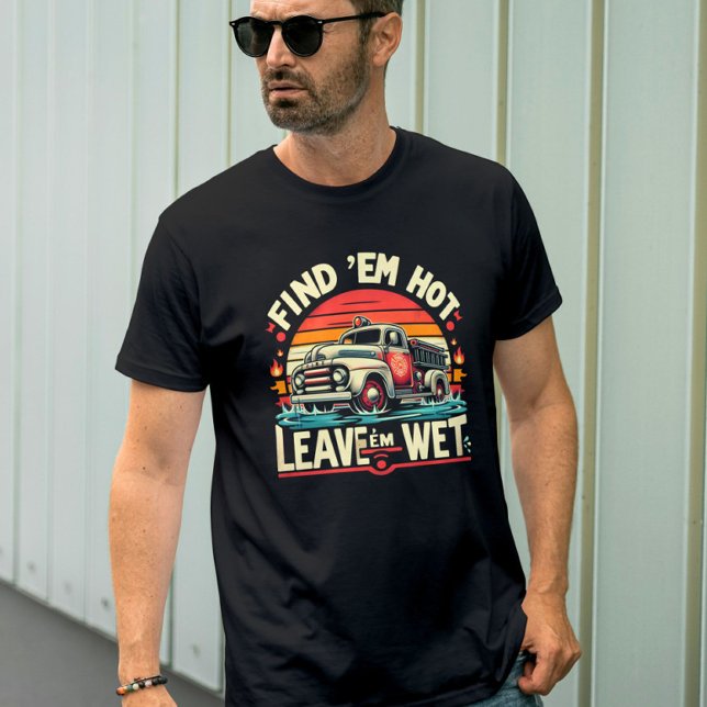 Vintage Firetruck Sunset Graphic T-Shirt (Creator Uploaded)