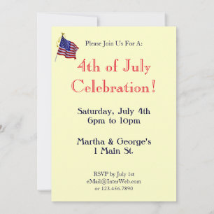 Vintage Fireworks and Flag Custom Invitation