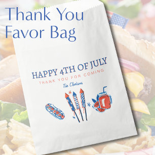 Vintage Fireworks Happy 4th of July Thank You Favour Bags