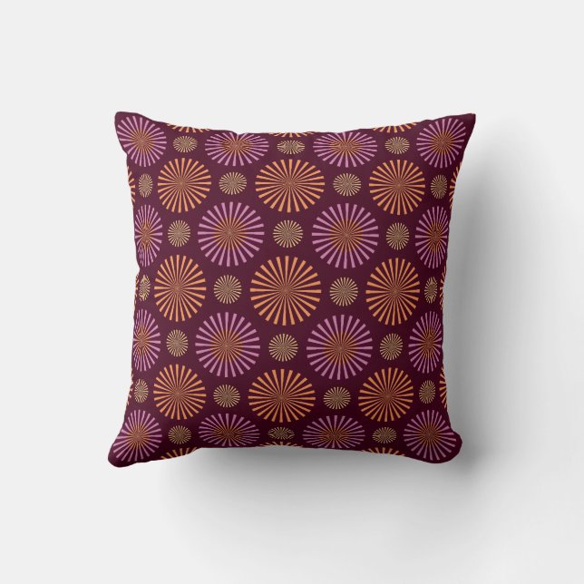 Vintage Fireworks Throw Pillow  (Back)