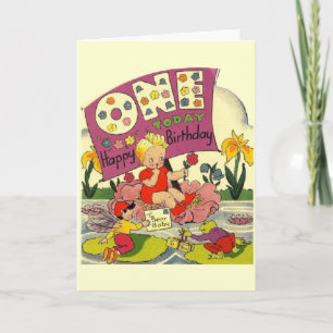 Vintage First Birthday Card