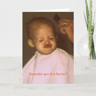 Vintage First Haircut Funny Birthday Greeting Card