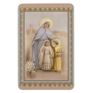 Vintage First Holy Communion Virgin Mary Jesus Magnet