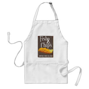 Vintage Fish and chips Poster Standard Apron
