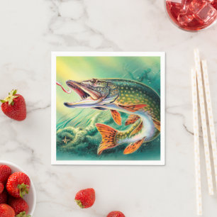 Vintage fish any purpose party napkins