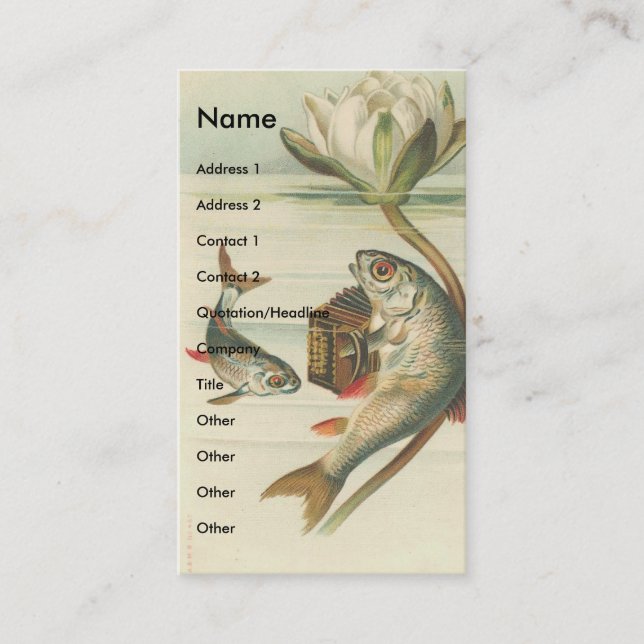 Vintage Fish Business Card (Front)
