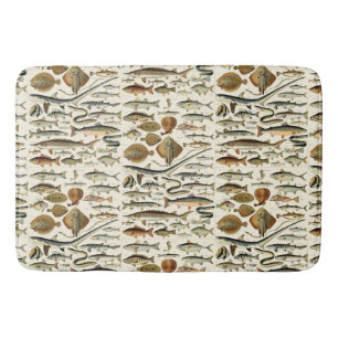 Vintage Fish by Adolphe Millot Bath Mat